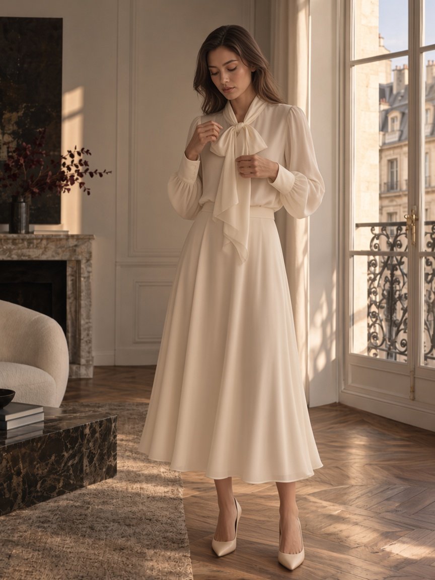 Cream Bow Set
